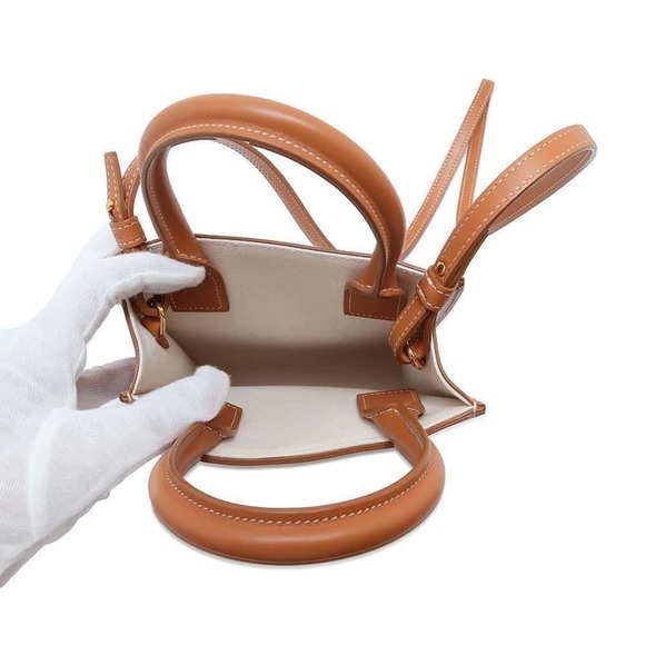 Celine Vertical Cover Mini Logo Leather Handbag - Picture 6 of 11